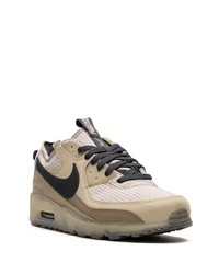 beige Leder niedrige Sneakers von Nike