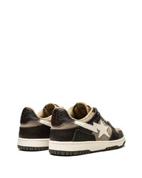 beige Leder niedrige Sneakers von A Bathing Ape