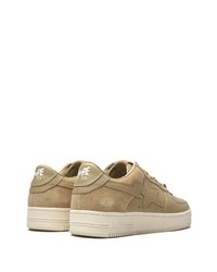 beige Leder niedrige Sneakers von A Bathing Ape