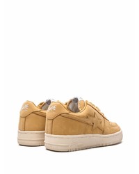 beige Leder niedrige Sneakers von A Bathing Ape