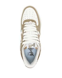 beige Leder niedrige Sneakers von A Bathing Ape