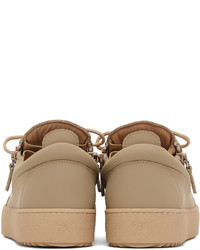 beige Leder niedrige Sneakers von Giuseppe Zanotti