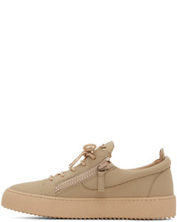 beige Leder niedrige Sneakers von Giuseppe Zanotti