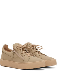 beige Leder niedrige Sneakers von Giuseppe Zanotti