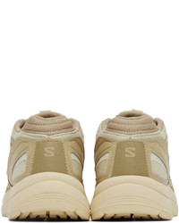 beige Leder niedrige Sneakers von Salomon