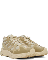 beige Leder niedrige Sneakers von Salomon