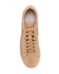 beige Leder niedrige Sneakers von Nike