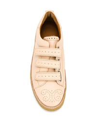 beige Leder niedrige Sneakers von Weber Hodel Feder