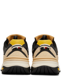 beige Leder niedrige Sneakers von Moncler Genius