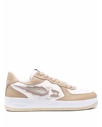 beige Leder niedrige Sneakers von Enterprise Japan