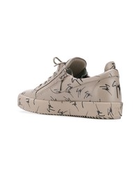 beige Leder niedrige Sneakers von Giuseppe Zanotti Design