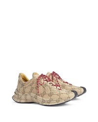 beige Leder niedrige Sneakers von Gucci