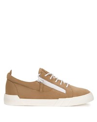 beige Leder niedrige Sneakers von Giuseppe Zanotti