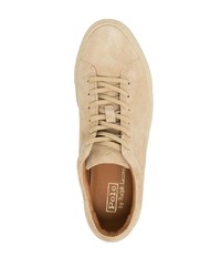 beige Leder niedrige Sneakers von Polo Ralph Lauren