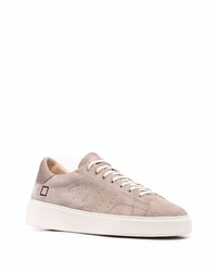 beige Leder niedrige Sneakers von D.A.T.E