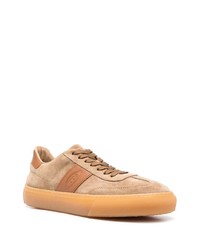 beige Leder niedrige Sneakers von Tod's