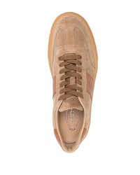 beige Leder niedrige Sneakers von Tod's