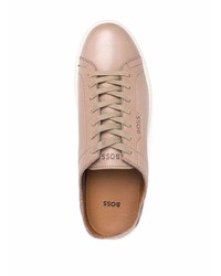 beige Leder niedrige Sneakers von BOSS