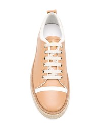 beige Leder niedrige Sneakers von Lanvin