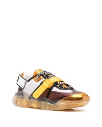 beige Leder niedrige Sneakers von Moschino