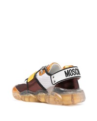 beige Leder niedrige Sneakers von Moschino