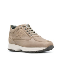 beige Leder niedrige Sneakers von Hogan