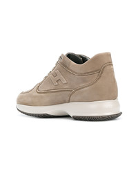 beige Leder niedrige Sneakers von Hogan