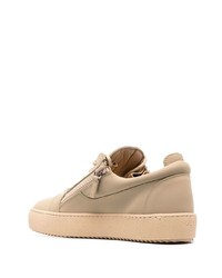 beige Leder niedrige Sneakers von Giuseppe Zanotti