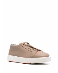 beige Leder niedrige Sneakers von Santoni