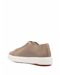 beige Leder niedrige Sneakers von Santoni