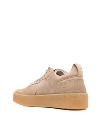 beige Leder niedrige Sneakers von Hugo