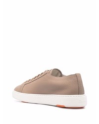 beige Leder niedrige Sneakers von Santoni