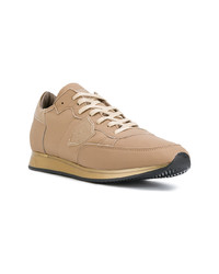 beige Leder niedrige Sneakers von Philippe Model