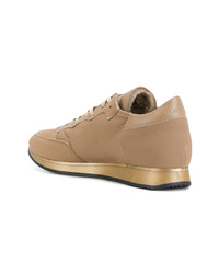 beige Leder niedrige Sneakers von Philippe Model