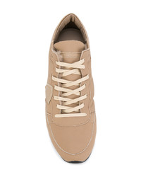 beige Leder niedrige Sneakers von Philippe Model