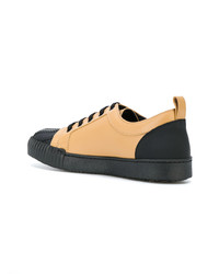 beige Leder niedrige Sneakers von Marni