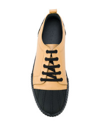 beige Leder niedrige Sneakers von Marni