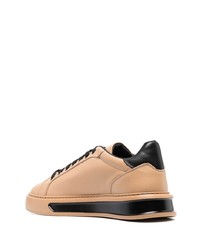 beige Leder niedrige Sneakers von Roberto Cavalli