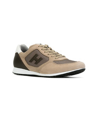 beige Leder niedrige Sneakers von Hogan