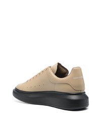 beige Leder niedrige Sneakers von Alexander McQueen