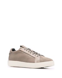 beige Leder niedrige Sneakers von Santoni