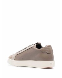 beige Leder niedrige Sneakers von Santoni