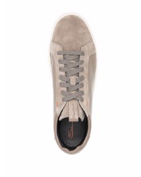 beige Leder niedrige Sneakers von Santoni