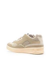 beige Leder niedrige Sneakers von Jil Sander