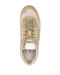 beige Leder niedrige Sneakers von Jil Sander