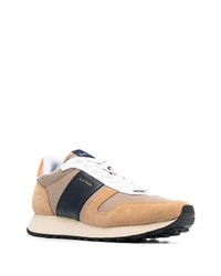 beige Leder niedrige Sneakers von Paul Smith