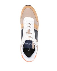 beige Leder niedrige Sneakers von Paul Smith