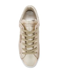 beige Leder niedrige Sneakers von Philippe Model