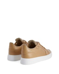 beige Leder niedrige Sneakers von Giuseppe Zanotti