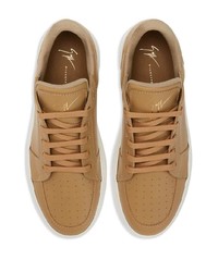 beige Leder niedrige Sneakers von Giuseppe Zanotti